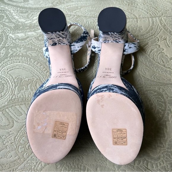 NWT Jimmy Choo Peachy 105 Bleached Denim Size 38.5 - Picture 13 of 15